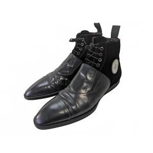Cesare Paciotti Italy Men Boots Pointed-Toe Black Leather 11